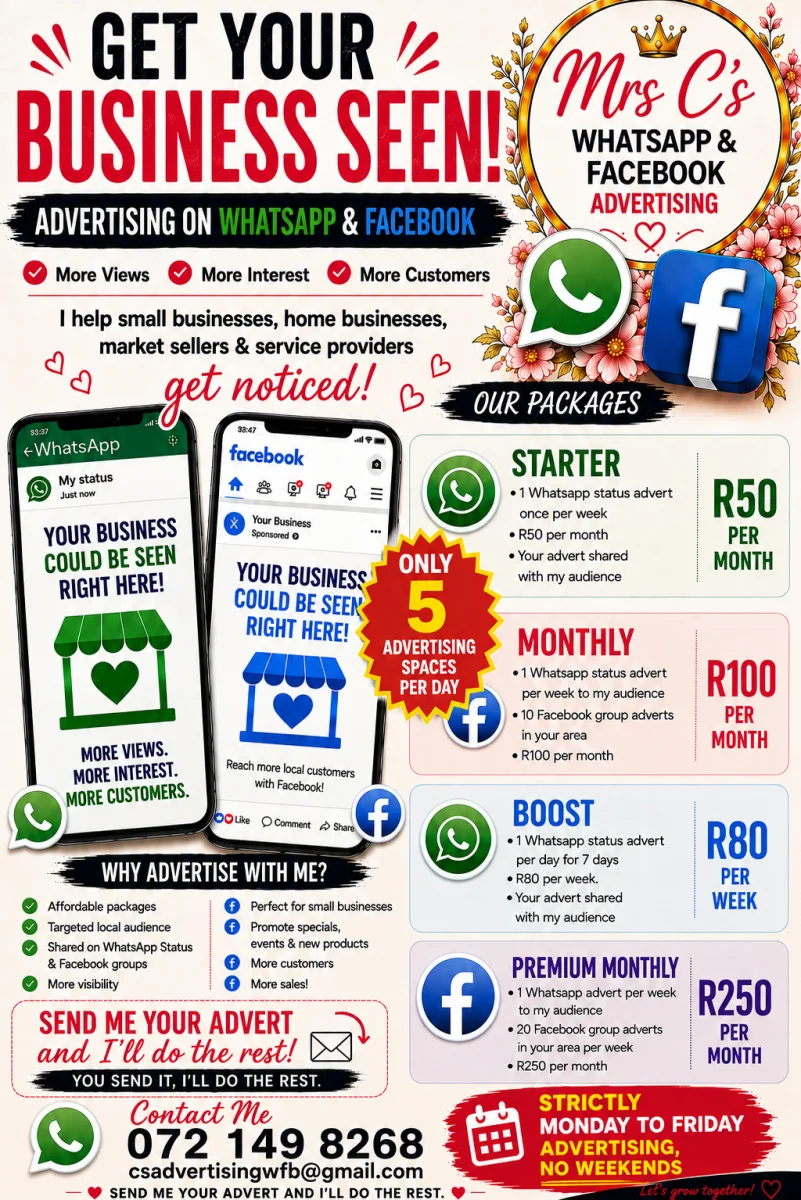 Mrs C's Advertising — local social media advertising
